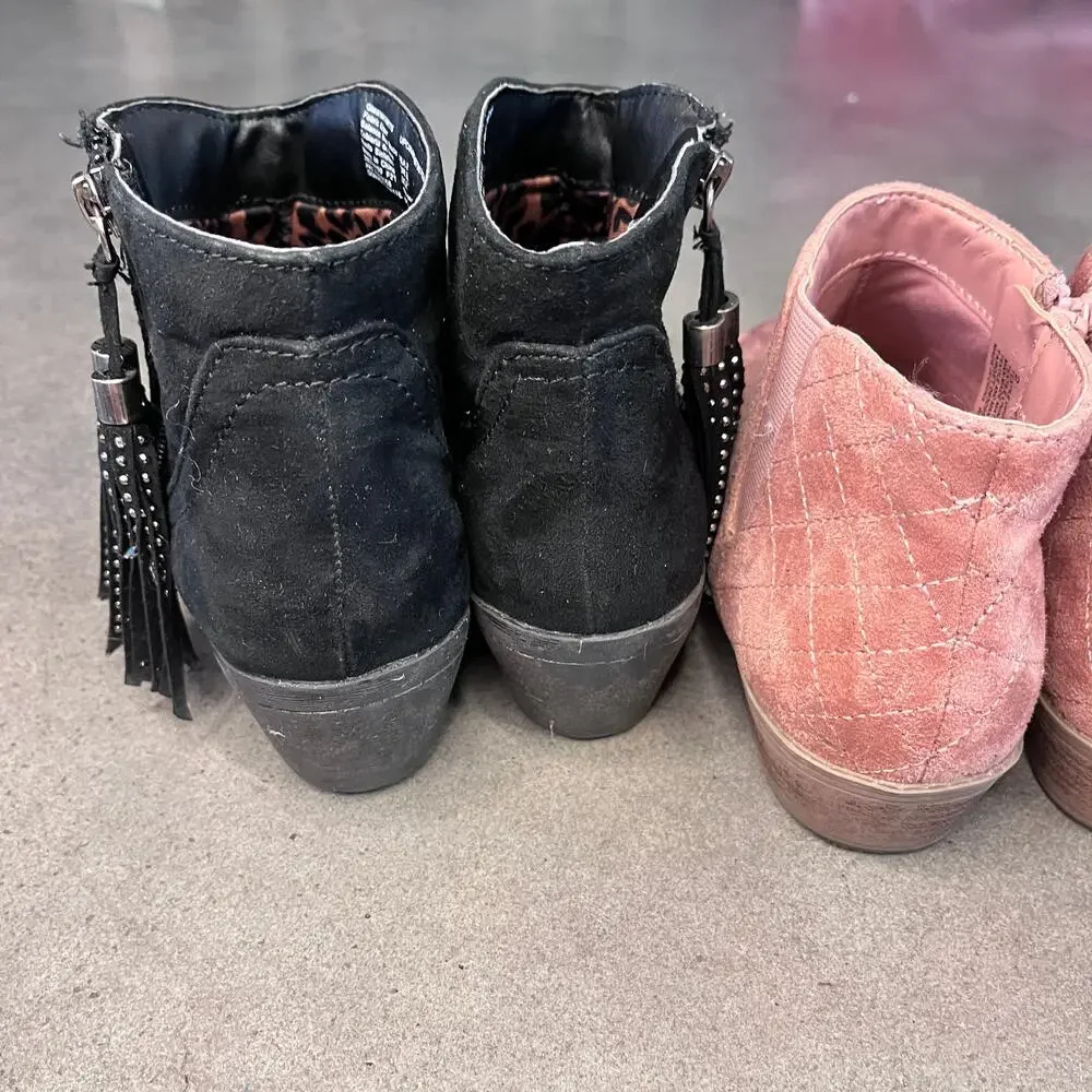 Cat & Jack brown pink Wonder Nation black suede boots bundle girls size 2